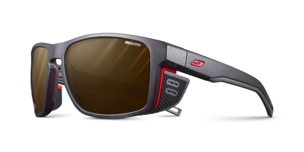 OCCHIALE JULBO SHIELD NERO ARANCIONE REACTIV 2-4 POLARIZED